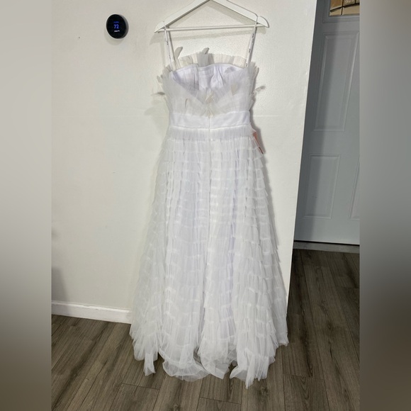 Anthropologie Mac Duggal Kylie Strapless Ruffle Wedding Dress‎ Gown Maxi Sz 6 - Picture 8 of 9